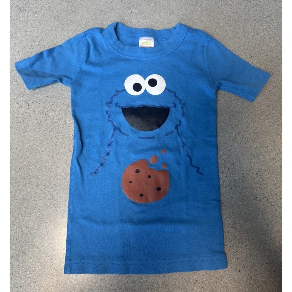 Hanna Andersson x‎ Sesame Street Cookie Monster Organic Cotton Sleep Set Sz 5T - Picture 2 of 5